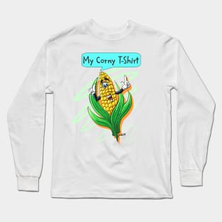 Corny Fall Autumn Tshirt Halloween and Thanksgiving Gift Long Sleeve T-Shirt